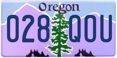 OR license plate 028QOU