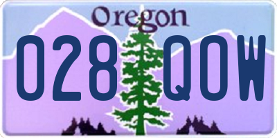 OR license plate 028QOW