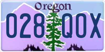 OR license plate 028QOX