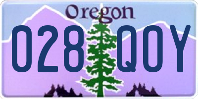 OR license plate 028QOY