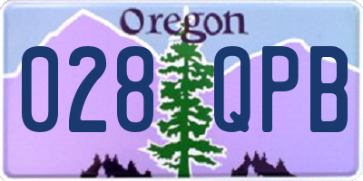 OR license plate 028QPB