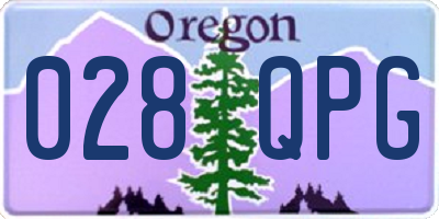 OR license plate 028QPG