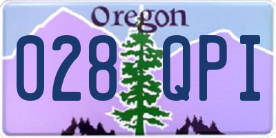 OR license plate 028QPI