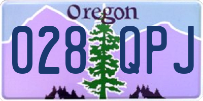 OR license plate 028QPJ