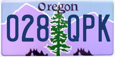 OR license plate 028QPK