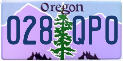 OR license plate 028QPO