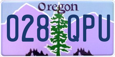 OR license plate 028QPU