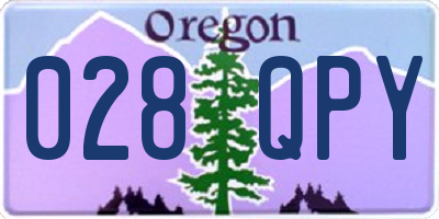 OR license plate 028QPY