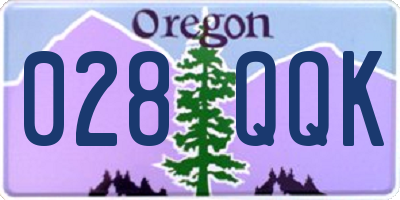 OR license plate 028QQK
