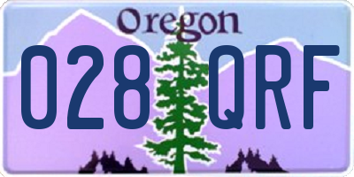 OR license plate 028QRF