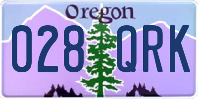 OR license plate 028QRK