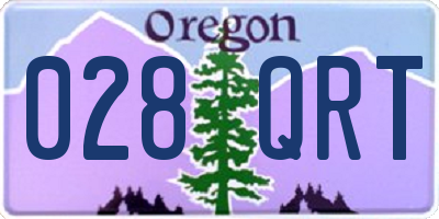 OR license plate 028QRT