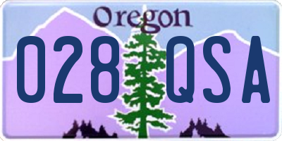OR license plate 028QSA
