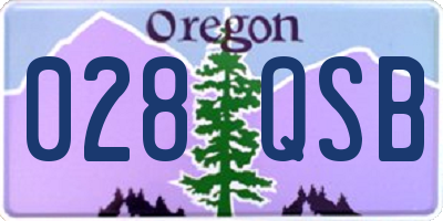 OR license plate 028QSB