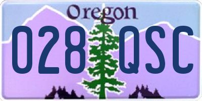 OR license plate 028QSC