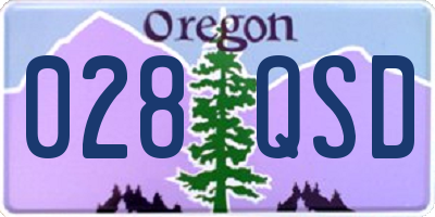 OR license plate 028QSD