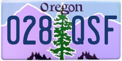 OR license plate 028QSF