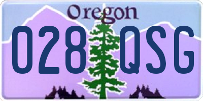 OR license plate 028QSG