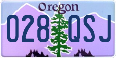 OR license plate 028QSJ