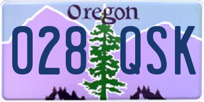 OR license plate 028QSK