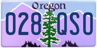 OR license plate 028QSO
