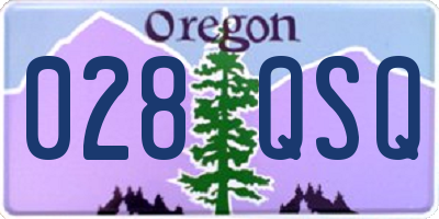 OR license plate 028QSQ