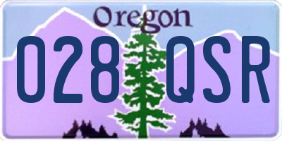 OR license plate 028QSR