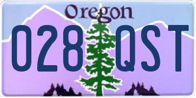 OR license plate 028QST