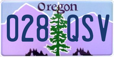 OR license plate 028QSV