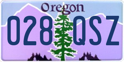 OR license plate 028QSZ