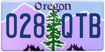 OR license plate 028QTB