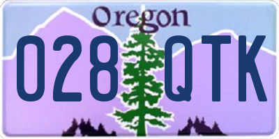 OR license plate 028QTK
