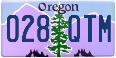 OR license plate 028QTM