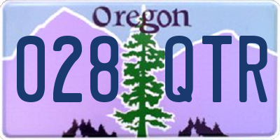 OR license plate 028QTR