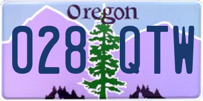 OR license plate 028QTW