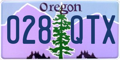 OR license plate 028QTX