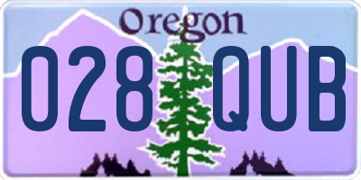 OR license plate 028QUB