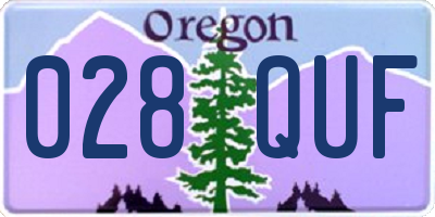 OR license plate 028QUF