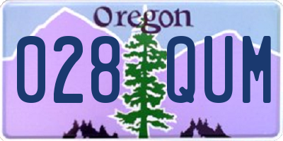 OR license plate 028QUM