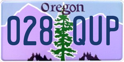 OR license plate 028QUP