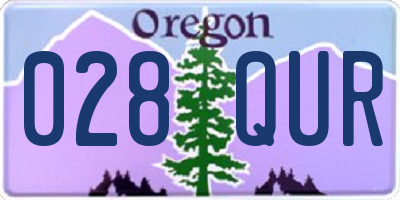 OR license plate 028QUR