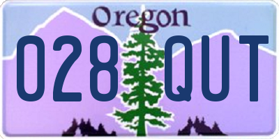 OR license plate 028QUT