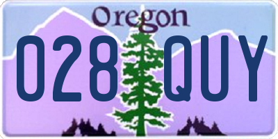 OR license plate 028QUY