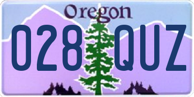 OR license plate 028QUZ