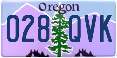 OR license plate 028QVK