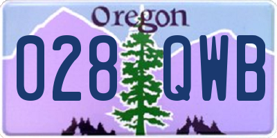 OR license plate 028QWB