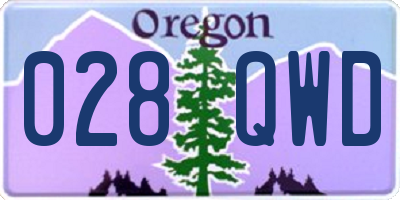 OR license plate 028QWD