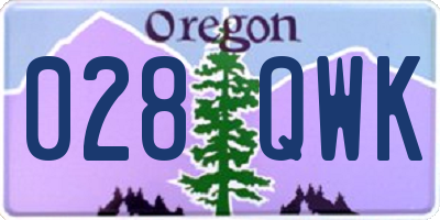 OR license plate 028QWK