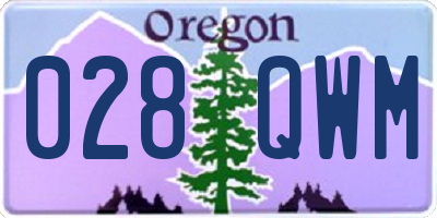 OR license plate 028QWM