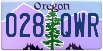 OR license plate 028QWR
